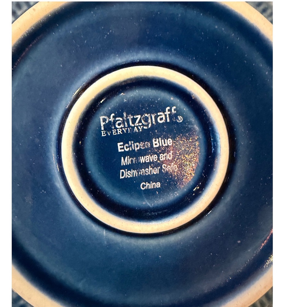 Pfaltzgraff Everyday Eclipse Blue Salad Plates Set of 2 Textured Stoneware 8.25" - Picture 4 of 5